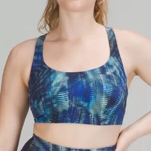Lululemon Blue Wunder Train Longline Sports Bra! Size 4
